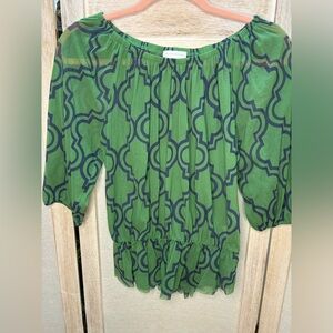 🌺New York & Co Sheer geometric top🌺5 for $30